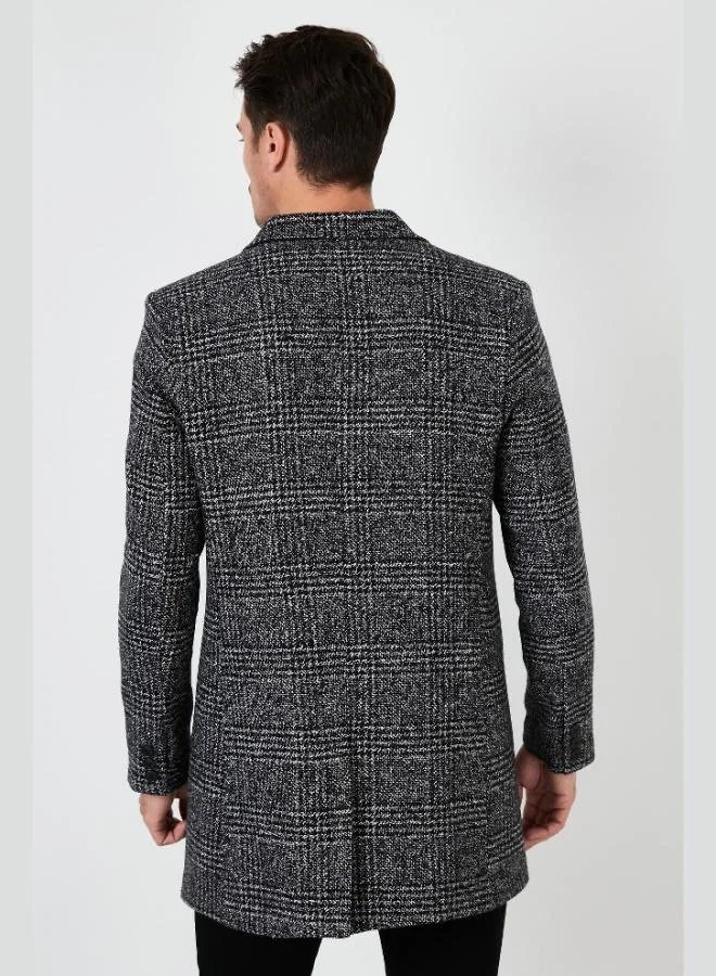 Buratti  Buratti Slim Fit Single Vent Button-Down Mono Collar Cashmere Coat Men's COAT 5840098 for Men | Best Price UAE