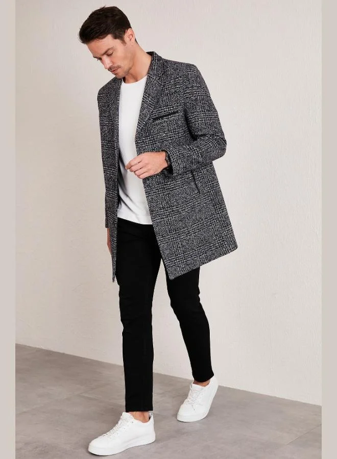 Buratti  Buratti Slim Fit Single Vent Button-Down Mono Collar Cashmere Coat Men's COAT 5840098 for Men | Best Price UAE