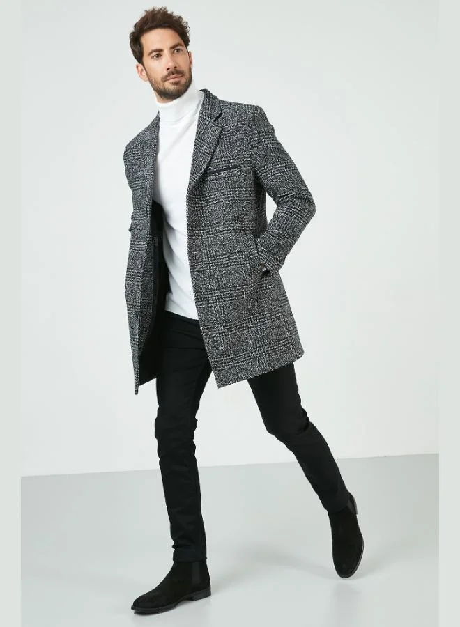 Buratti  Buratti Slim Fit Single Vent Button-Down Mono Collar Cashmere Coat Men's COAT 5840098 for Men | Best Price UAE