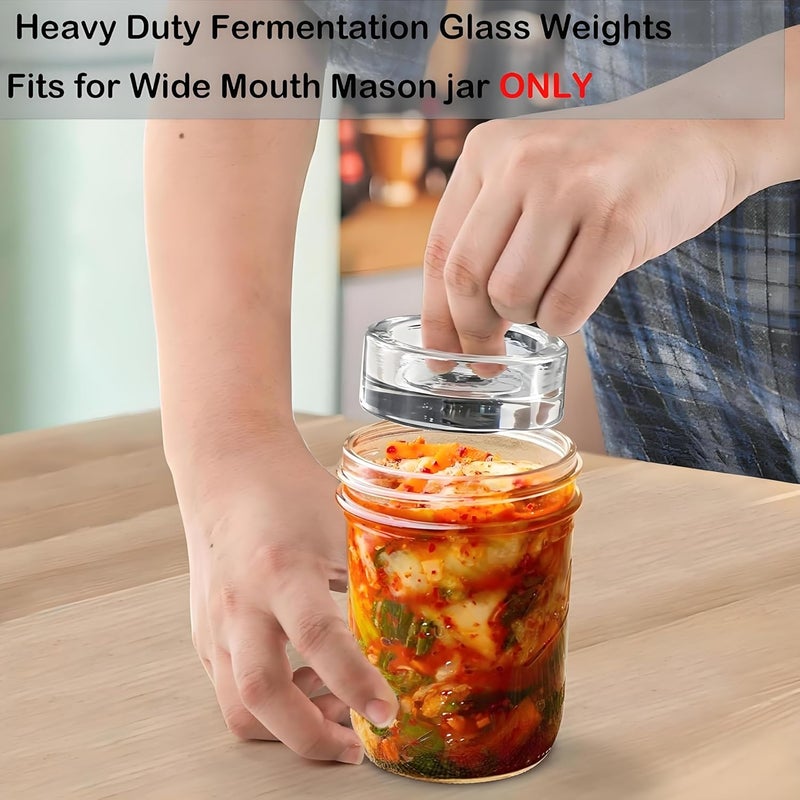SusuBee 4 Pack 2.7” Fermentation Weight Compatible for Mason Jar Wide Mouth, 200g Glass Fermenting Weights for Canning Jars Supplies - Image 5