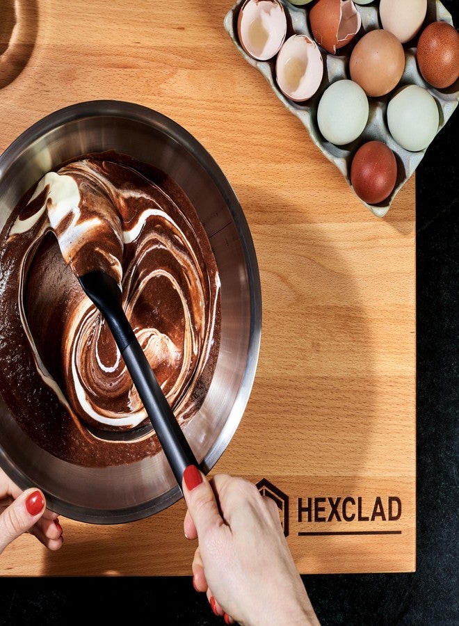 HexClad طقم أوعية خلط من الفولاذ المقاوم للصدأ من هيكس كلاد، 3 قطع مع أغطية محكمة الإغلاق وقاعدة مانعة للانزلاق، بسعات 1.3 و3 و5 كوارت - Image 3