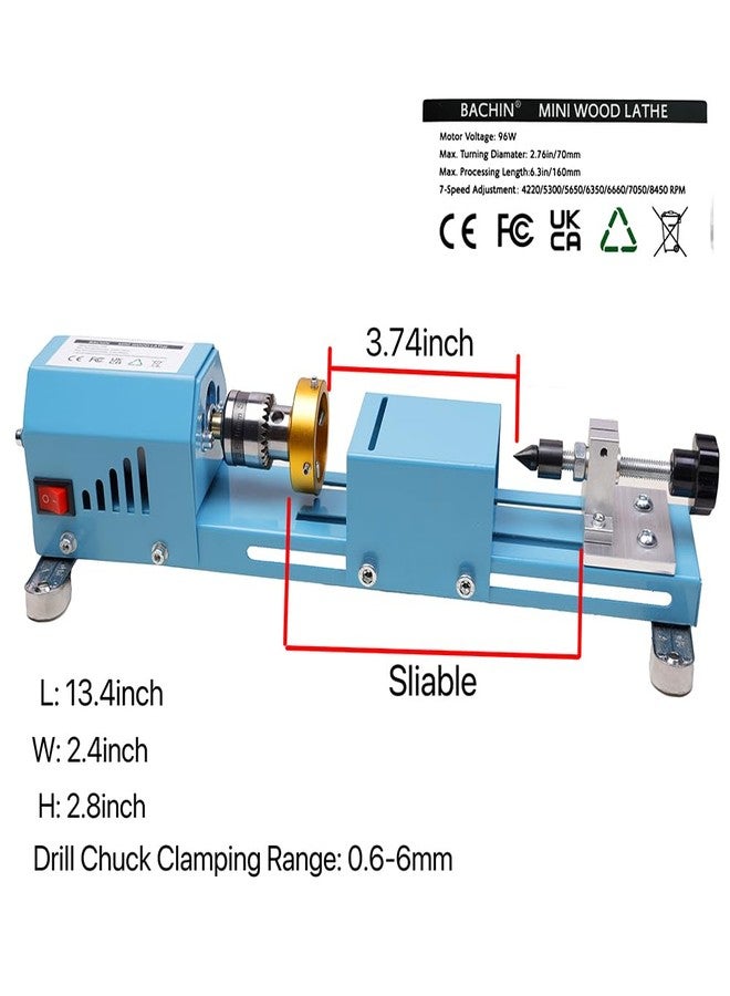 BACHIN - Mini wood lathe multi-purpose lathe with milling accessories for wood - Image 2