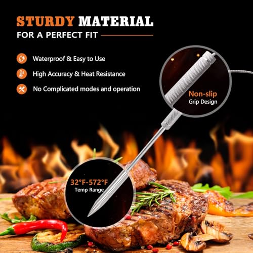 YAOAWE Upgraded Meat Probe Replacement for Thermopro Thermometers TP04, TP06, TP06S, TP07, TP-07S, TP08, TP-08S, TP09, TP09B, TP-10, TP16, TP17, TP20, TP20S, TP25, TP27, TP28, TP829, TP930, 2.5mm - Image 4