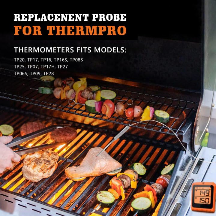 YAOAWE Upgraded Meat Probe Replacement for Thermopro Thermometers TP04, TP06, TP06S, TP07, TP-07S, TP08, TP-08S, TP09, TP09B, TP-10, TP16, TP17, TP20, TP20S, TP25, TP27, TP28, TP829, TP930, 2.5mm - Image 3