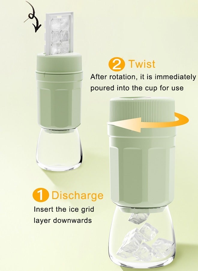 Rotating Ice Grid Ice Block Film Tool, Ice Box Ice Maker Ice Block Crafts, 10 Grid Ice Box Deicing Cup Body with Lid, Easy to Remove Without Dirty Hands  - Image 3