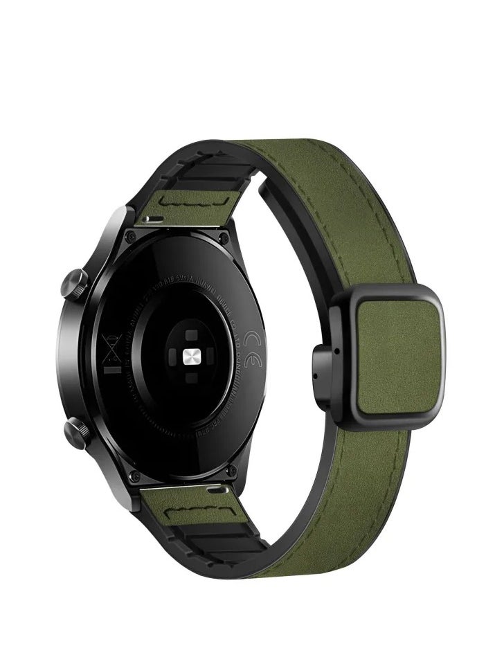 Generic - 22mm Leather Watch Strap Compatible with Huawei GT4 46mm/GT3 46mm/GT3 Pro/Watch 3/GT2e/GT2 pro/GT2 42mm 46mm Replacement Strap Compatible with Samsung Galaxy Watch 3 45mm/Gear S3 - Image 1