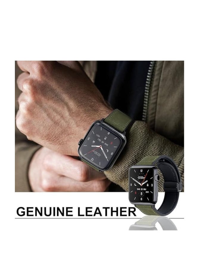 Generic - 22mm Leather Watch Strap Compatible with Huawei GT4 46mm/GT3 46mm/GT3 Pro/Watch 3/GT2e/GT2 pro/GT2 42mm 46mm Replacement Strap Compatible with Samsung Galaxy Watch 3 45mm/Gear S3 - Image 1