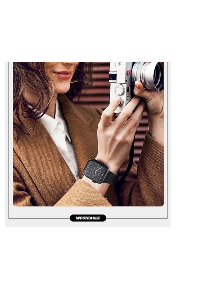 Generic - 22mm Leather Watch Strap Compatible with Huawei GT4 46mm/GT3 46mm/GT3 Pro/Watch 3/GT2e/GT2 pro/GT2 42mm 46mm Replacement Strap Compatible with Samsung Galaxy Watch 3 45mm/Gear S3 - Image 1