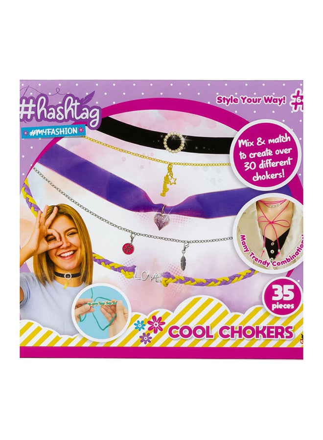 هاشتاج HTMF2102 ماي فاشون ستايل يور واي ميكس اند ماتش قلادات تشوكر 35 قطعة ألوان متعددة 5.3 x 24.2 x 27.2 سم - Image 1