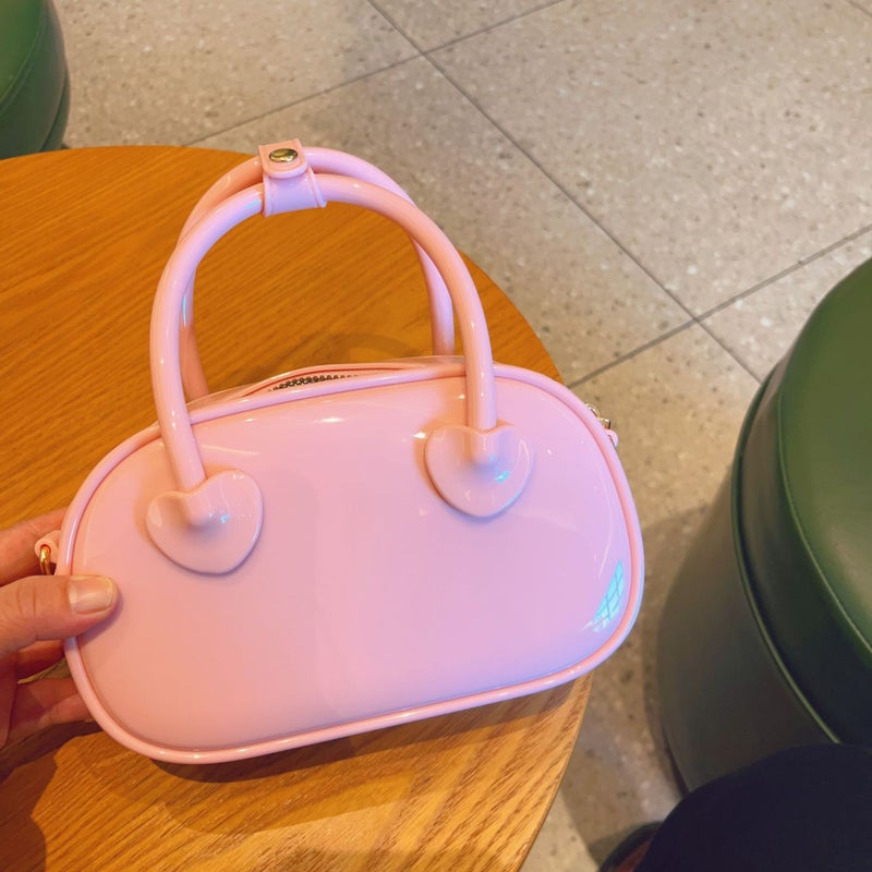2024 New PVC jelly bag summer candy color shoulder crossbody mini bag fashion portable pillow womens bag Apricot - Image 4
