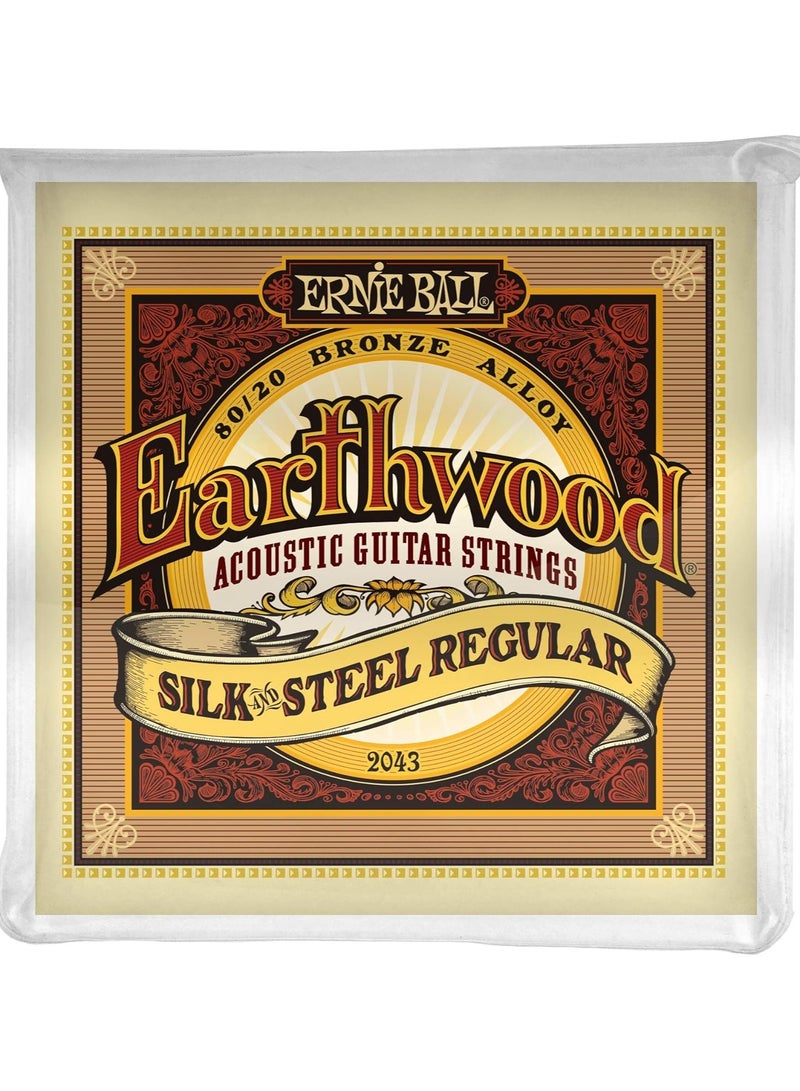 Ernie Ball Earthwood Silk & Steel Regular 80/20 Bronze Acoustic Guitar Strings - 13-56 Gauge - Image 1