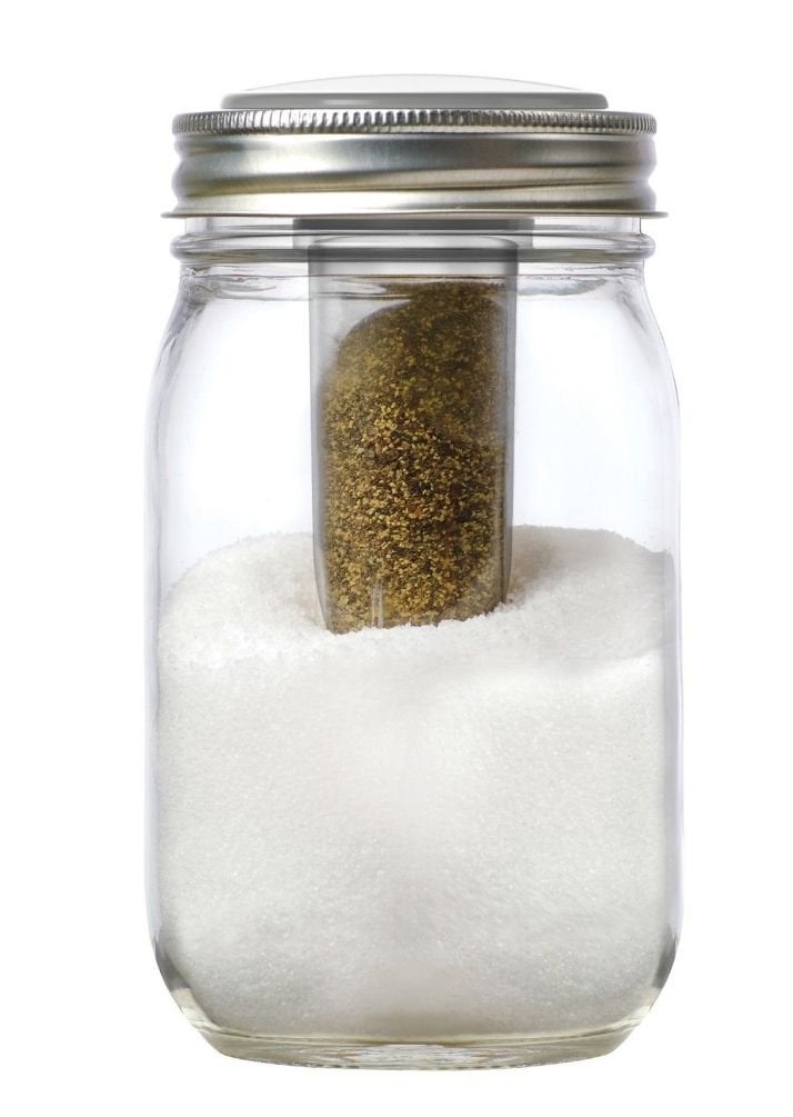 Jarware Salt and Pepper Shaker for Regular Mouth Mason Jars Grey