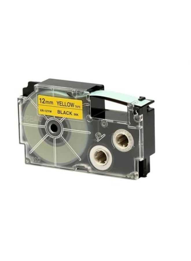 Casio tape cartridge black on yellow tape XR-12YW1 - Image 2