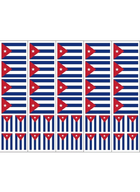 40 Removable Stickers: Cuba Flag: Cuban Party Favors Decals