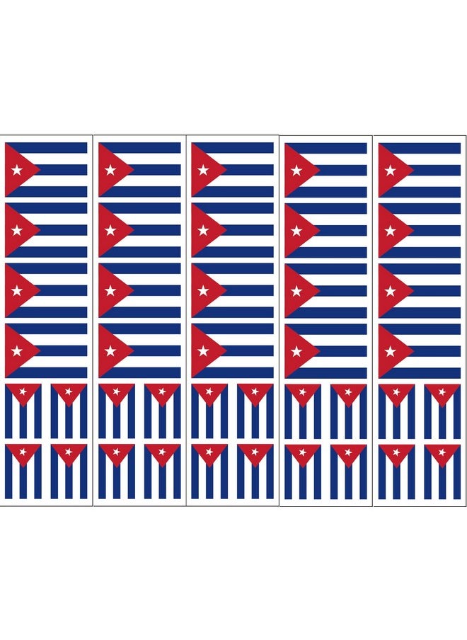PremiumTT temporary tattoos - 40 Removable Stickers: Cuba Flag: Cuban Party Favors Decals - Image 1