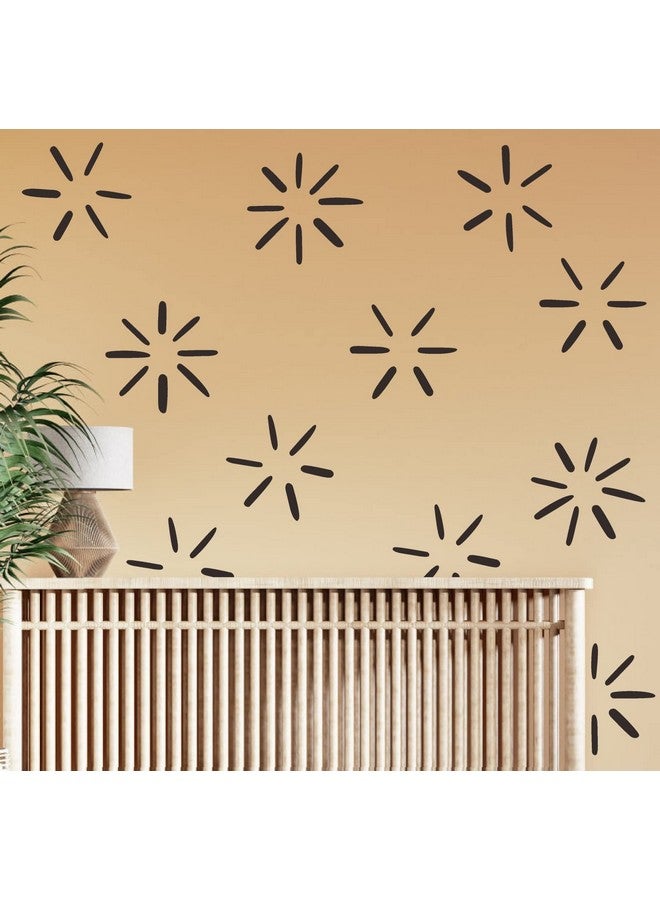 إيزما ملصقات حائط خطية ملصقات حائط هندسية حديثة ملصقات فينيل سوداء للحوائط قابلة للتقشير واللصق، جداريات جدارية غير منتظمة لغرف الأطفال وغرفة المعيشة وغرفة النوم والمكتب وديكور الطين - Image 5