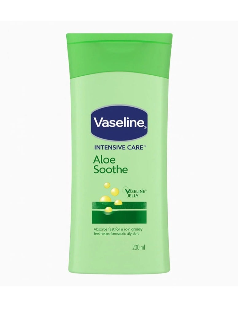 Vaseline Intensive Care Lotion for Dry Skin Aloe Soothe 200ml | New & Latest Formula | Deep Moisturization & Skin Repair | With Vaseline Jelly | Unisex Body Lotion - Image 1