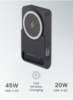 Smartix Smartix Premium 10000mAh Magnetic Power Bank – Ultra-Fast 45W PD USB-C Charging, 15W Wireless Charging, Compact Design, and Digital Display – Perfect for Travel (Blue)  - Image 5