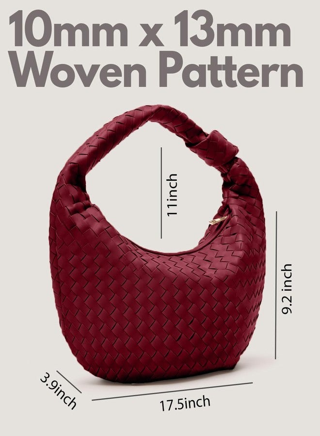 Apryl Woven Purse - Woven Tote Bag for Women - Large Hobo Bags - Knotted Slouchy Shoulder Handbags - Soft Vegan Leather - Image 5