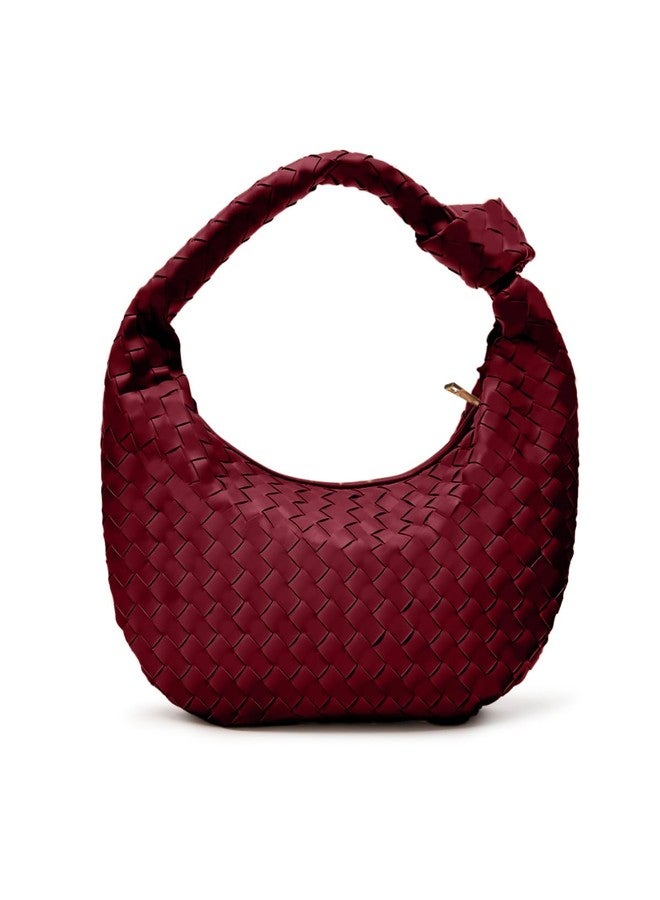 Apryl Woven Purse - Woven Tote Bag for Women - Large Hobo Bags - Knotted Slouchy Shoulder Handbags - Soft Vegan Leather - Image 1