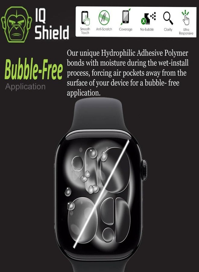 IQShield 6 Pack for Apple Watch Series 11/10 Screen Protector 46mm - Easy Install, Ultra Thin, Anti-Scratch, Smudge Resistant, Touch Sensitive Anti-Bubble Self-Healing Clear TPU Film - Image 3