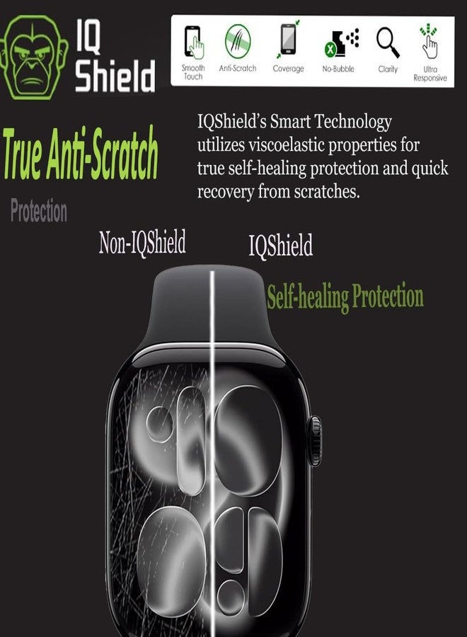 IQShield 6 Pack for Apple Watch Series 11/10 Screen Protector 46mm - Easy Install, Ultra Thin, Anti-Scratch, Smudge Resistant, Touch Sensitive Anti-Bubble Self-Healing Clear TPU Film - Image 4