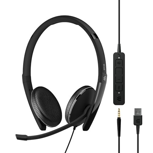 EPOS Adapt 165T USB II - Wired, Double-Sided Headset - 3.5mm Jack/USB Connectivity - Teams Certified-UC Optimized-Superior Stereo Sound-Enhanced Comfort-Call Control- Black - Image 1