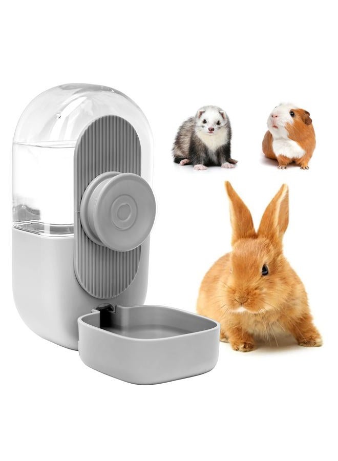 Kenond 28oz Hanging Automatic Rabbit Water Bottle,Gravity Small Animal Water Dispenser,No Drip Water Bowl for Cage,Suitable for Ferret Guinea Pig Bunny Cat(Gray) - Image 1