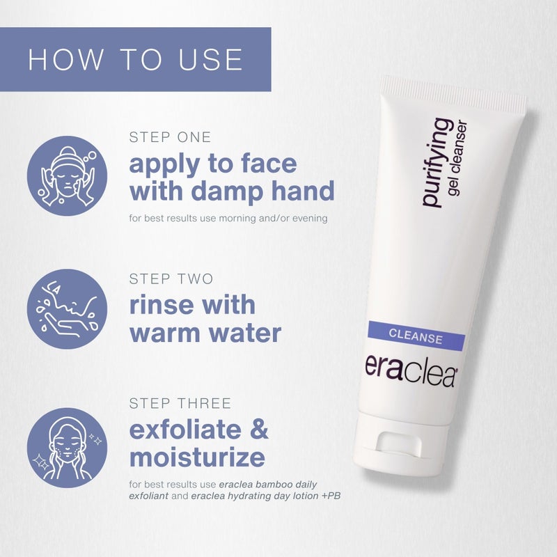 eraclea Purifying Gel Cleanser, Hydrating Skincare Face Wash with Hyaluronic Acid, Aloe & Watermelon Extract, Gentle Organic Cleanser for Dry & Sensitive Skin (4 fl oz) - Image 4