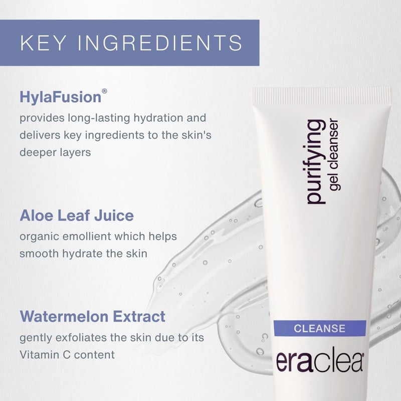 eraclea Purifying Gel Cleanser, Hydrating Skincare Face Wash with Hyaluronic Acid, Aloe & Watermelon Extract, Gentle Organic Cleanser for Dry & Sensitive Skin (4 fl oz) - Image 2