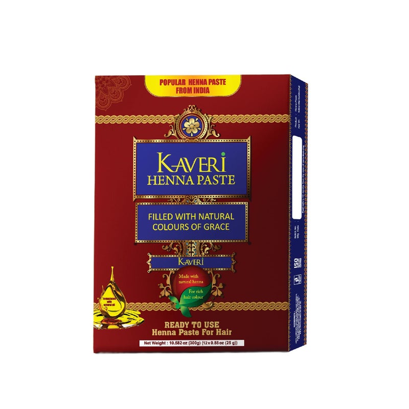 Kaveri أقماع الحناء كافيري 12 عبوة جاهزة للاستخدام - أقماع حناء مؤقتة داكنة اللون عضوية هندية تدوم طويلاً - 10.88 أونصة عبوة من 12 - Image 1
