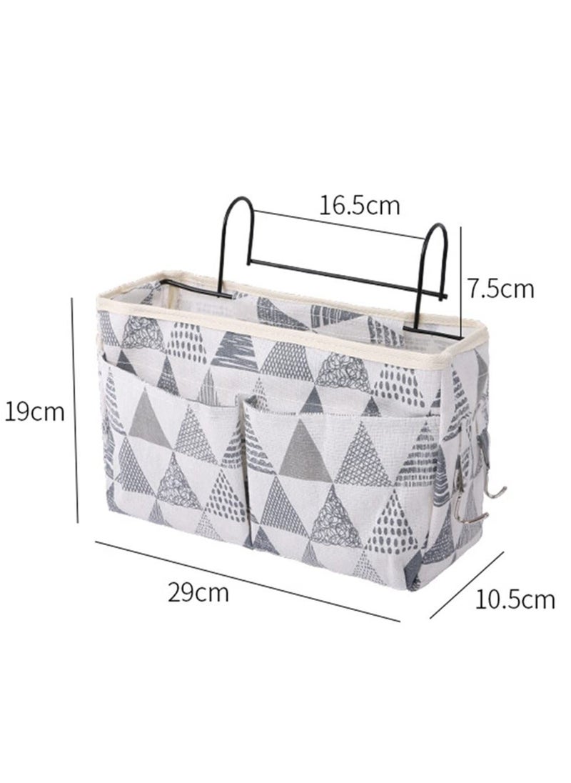 Y&D - With pattern Home Multifunctional Bedside Hanging Bag College Dormitory Cloth Basket Bed Clutter Sorting Storage Magazine Book (the first picyures) - Image 1