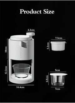 MLADEN Manual Ice Crushers Machine DIY Crushed Ice Maker Premium Portable Snow Cone Machine Ice Planer with Ice Cube Trays and Glass Container(White）  - Image 2