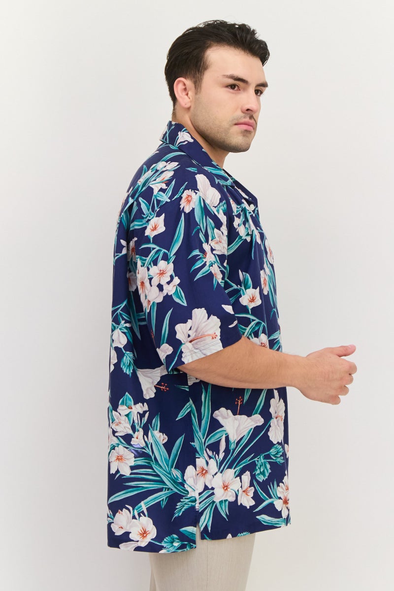 GANT Men Relaxed Fit Floral Print Short Sleeve Casual Shirt, Multicolor - Image 2