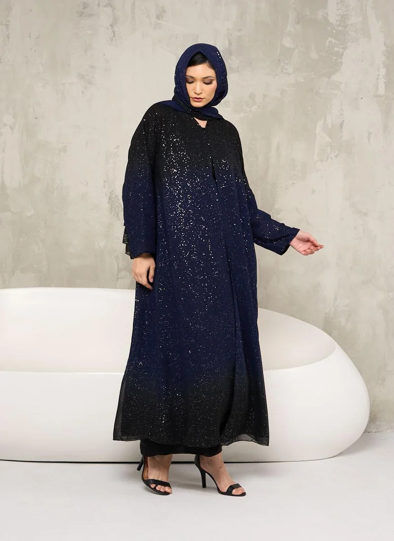 كوتور لابس Shimmer Ombre Abaya with Sheila