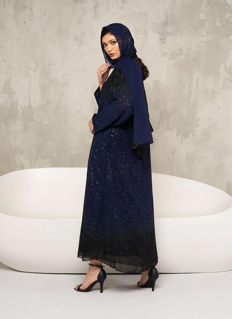Couturelabs Shimmer Ombre Abaya with Sheila