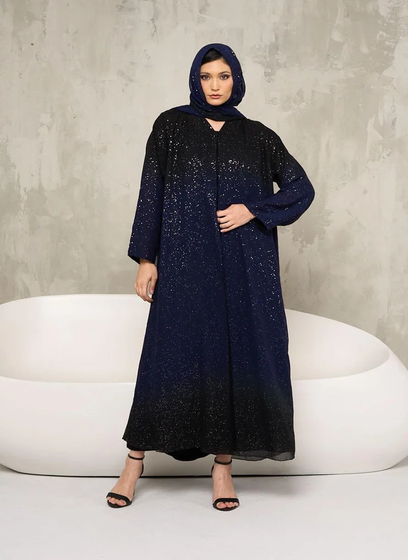 Couturelabs Shimmer Ombre Abaya with Sheila