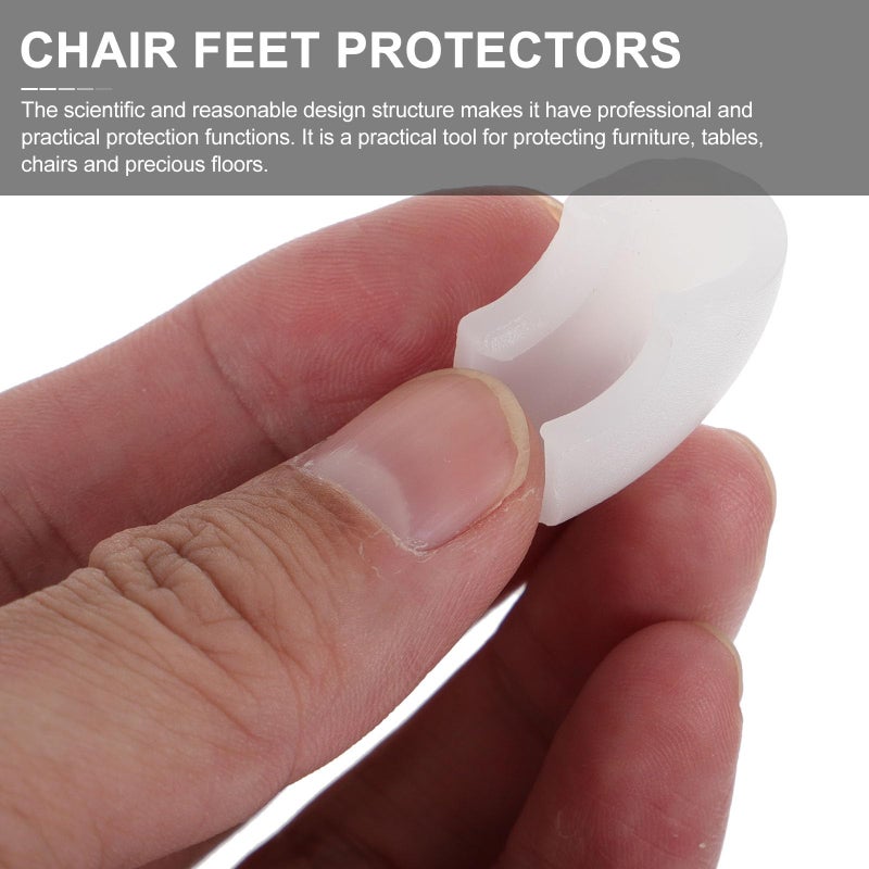 White Plastic Furniture Leg Protectors 30pcs Non Slip Chair Table Feet Covers For Hardwood Floor - Image 5
