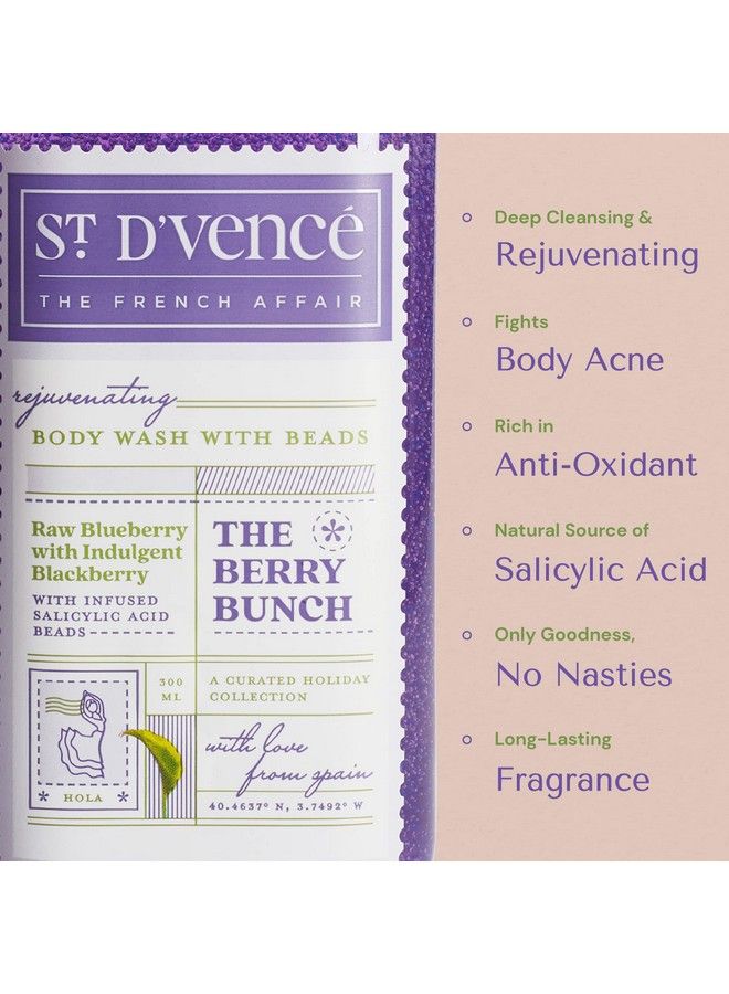 ST. D'VENCÉ St. D’Vence The Berry Bunch Body Wash With Blueberry Blackberry And Salicylic Acid Beads (300Ml) ; Sls And Parabens Free ; Fights Body & Back Acne ; Rejuvenating And Deep Cleansing Shower Gel - Image 4