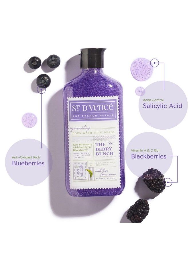 ST. D'VENCÉ St. D’Vence The Berry Bunch Body Wash With Blueberry Blackberry And Salicylic Acid Beads (300Ml) ; Sls And Parabens Free ; Fights Body & Back Acne ; Rejuvenating And Deep Cleansing Shower Gel - Image 3