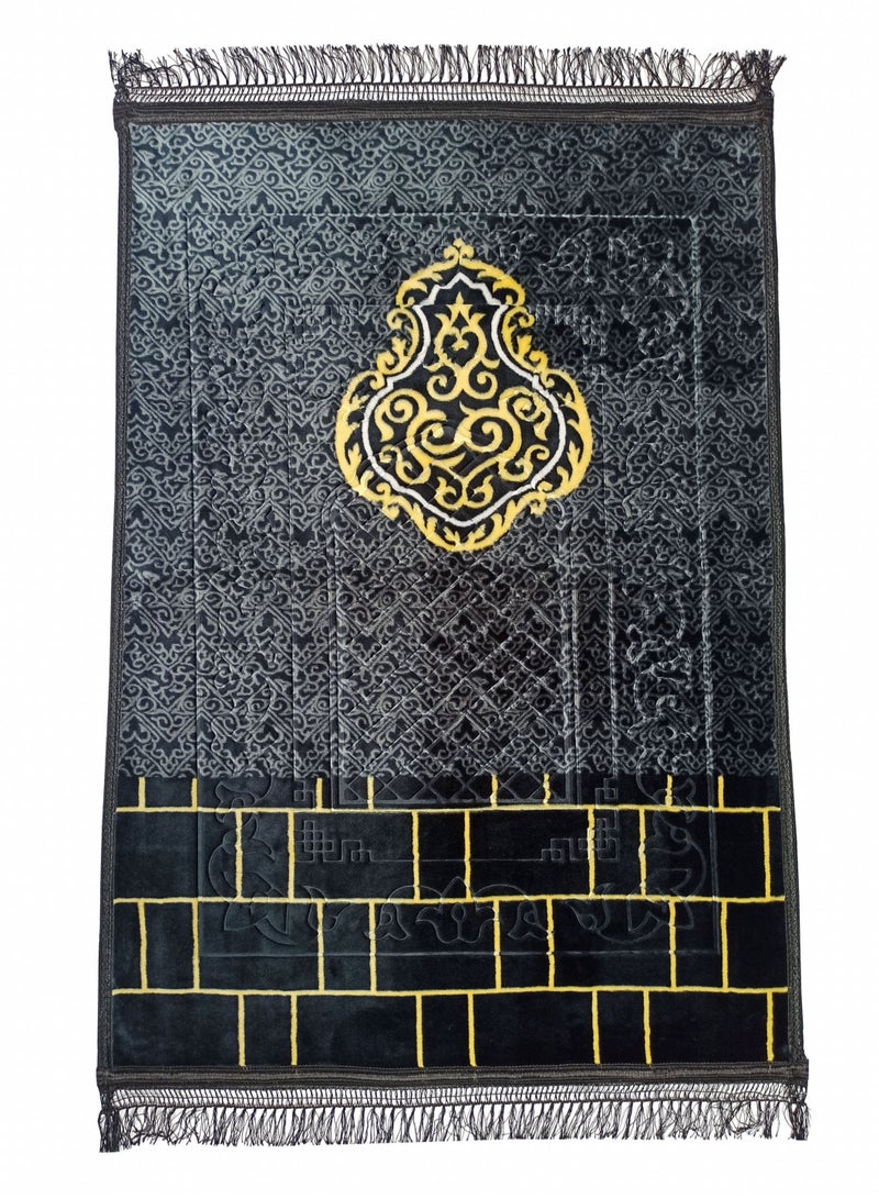 Fabienne Velvet Top Anti-Slip Prayer Mat Printed Black/Beige 80x120 cm  - Image 5