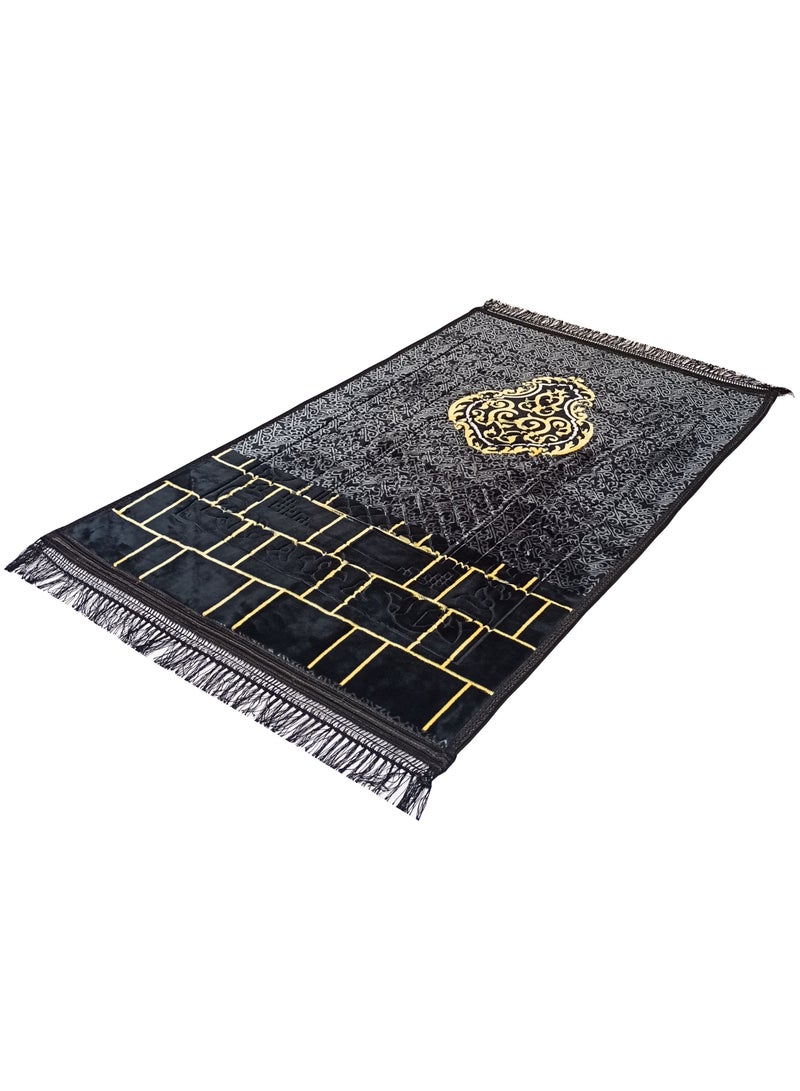 Fabienne Velvet Top Anti-Slip Prayer Mat Printed Black/Beige 80x120 cm  - Image 4