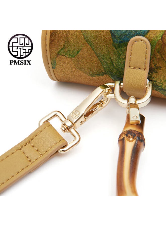 Pmsix Women's Handbag, Mother's Gift, Practical Vintage Chinese Style Bamboo Joint Qipao Bag, Intangible Cultural Heritage Silk Tote Bag - Image 3
