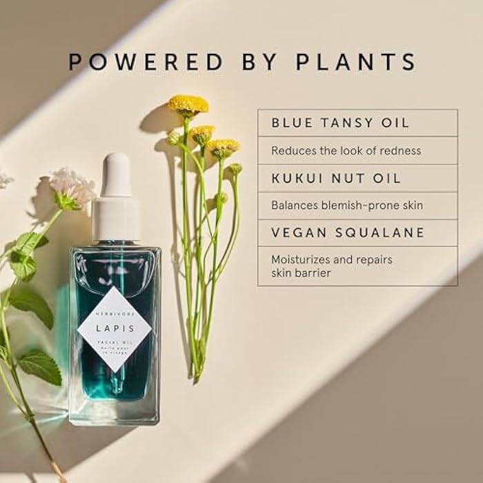HERBIVORE Lapis Facial Oil | Balances Oil & Soothes Redness with Blue Tansy & Squalane | Safe for Oily & Acne Prone Skin, Non-Comedogenic, Vegan - Image 3