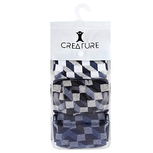 Creature Men's Cotton Calf Length Check Print Formal Socks Combo of 3(SCS-13.1) - Image 5