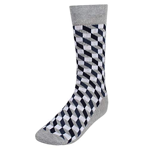 Creature Men's Cotton Calf Length Check Print Formal Socks Combo of 3(SCS-13.1) - Image 3