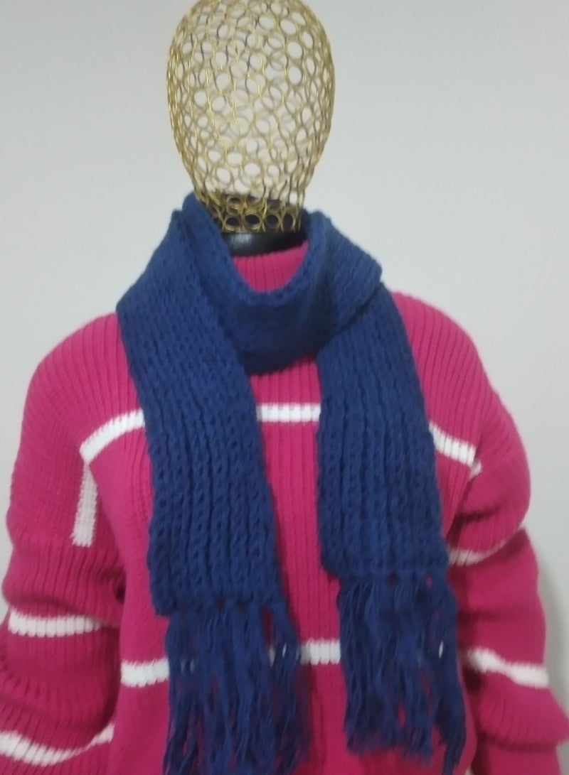 Puritopia Wonderful handmade crochet scarf for winter - petroleum  - Image 3