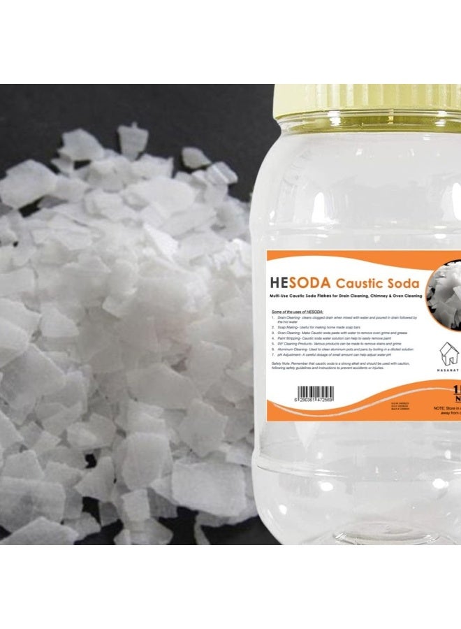 Hasanat Essentials Pure Caustic Soda Flakes 1Kg Sodium Hydroxide NaOH - Image 5