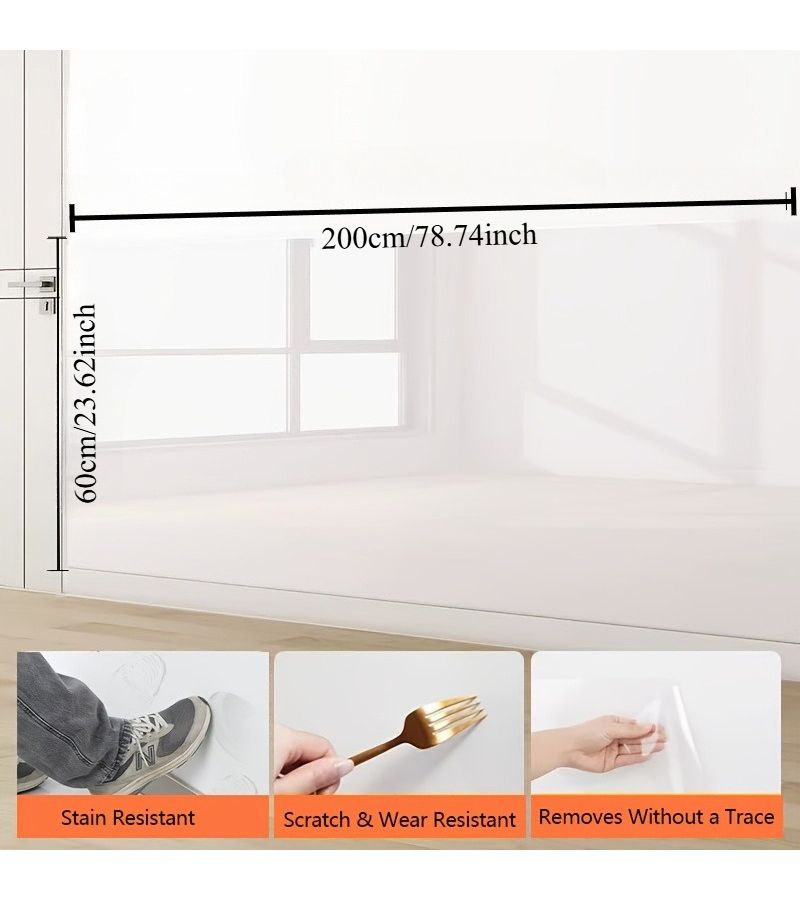 Two Rolls Self Adhesive Wallpaper 2362x7874in Reusable PVC Covering For Kitchen Sofa Chair Table Floor Wall Easy Removal No Damage - Image 4