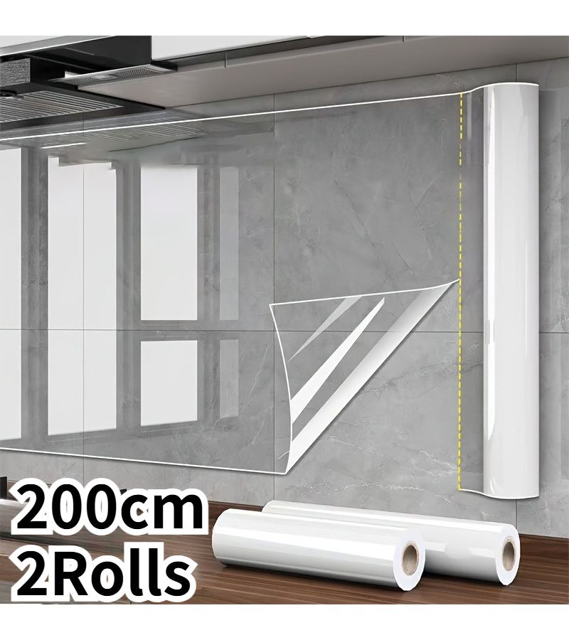 Two Rolls Self Adhesive Wallpaper 2362x7874in Reusable PVC Covering For Kitchen Sofa Chair Table Floor Wall Easy Removal No Damage - Image 1
